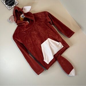 Harmony Threads Rust Orange Brown Cozy Fox Hoodie Removable Tail Kids 8